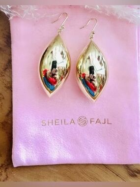 Sheila Fajl Annalicia Bulb Shaped Earrings Shiny Gold BRAND NEW